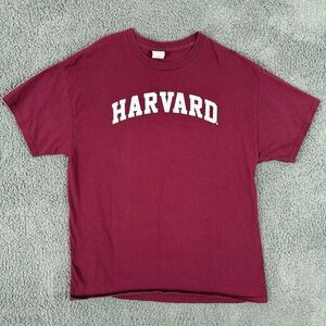 Harvard Shirt Large Maroon Short Sleeve Crew‎ Neck Single Stitch Hanes